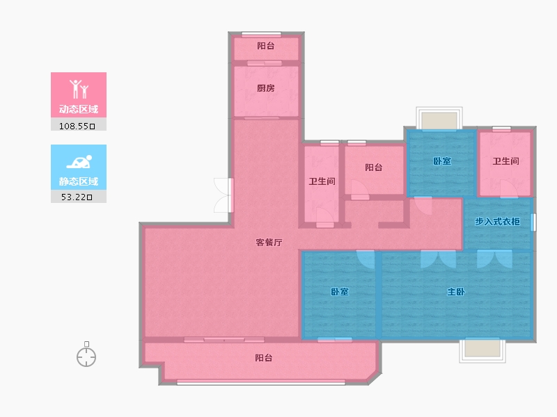 重庆-重庆市-首创·天阅嘉陵-144.00-户型库-动静分区