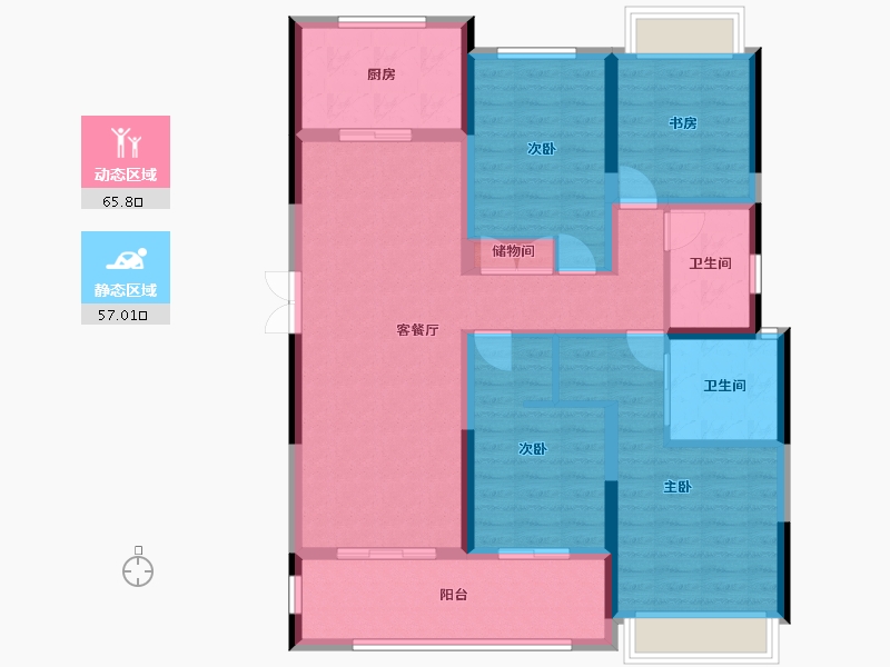 安徽省-宿州市-御景澜庭-128.00-户型库-动静分区