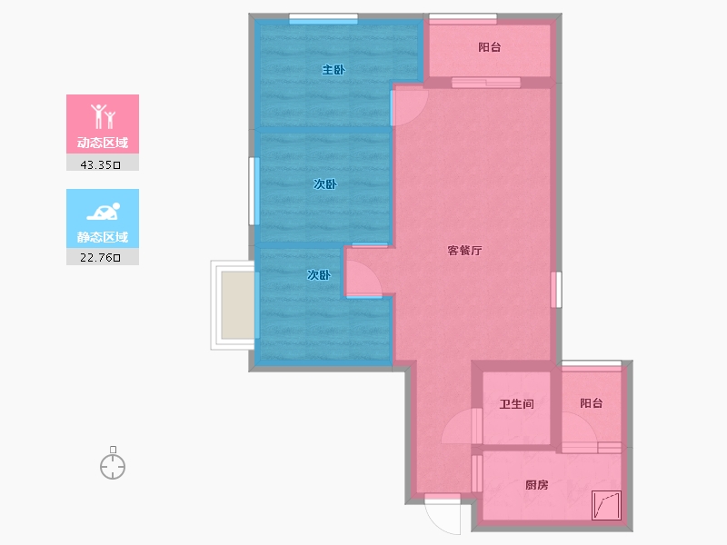 广东省-广州市-云宁居-66.91-户型库-动静分区