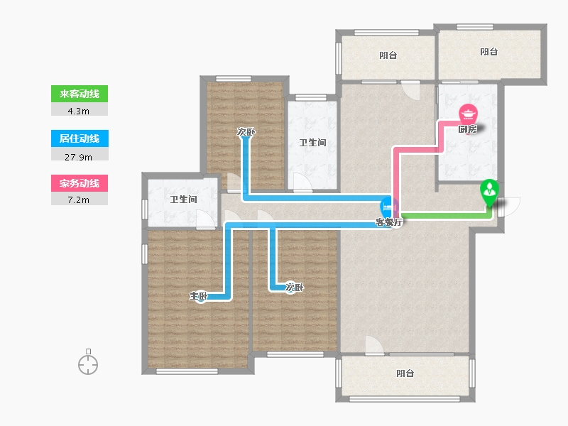 山东省-烟台市-天马相城四期-156.00-户型库-动静线