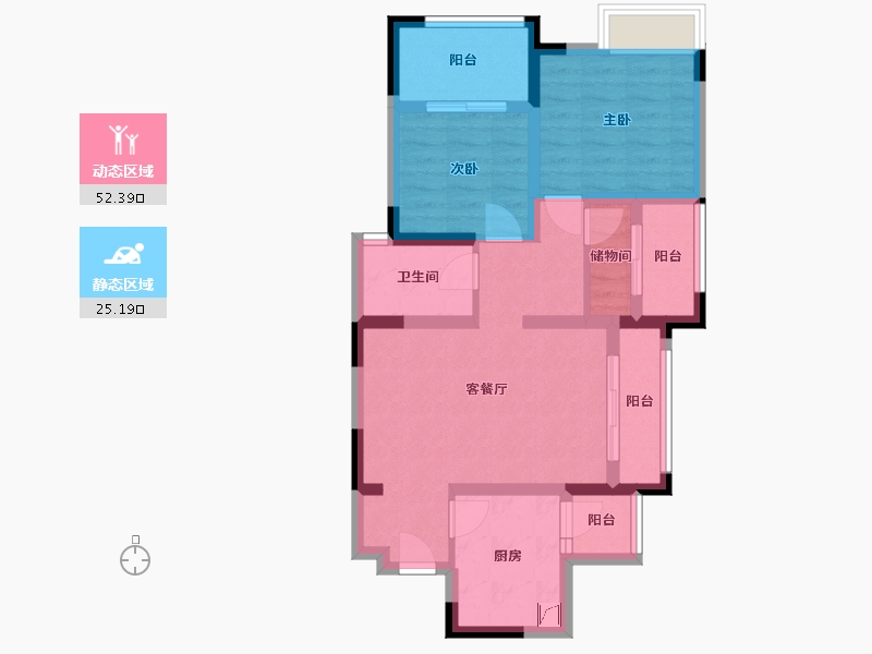 四川省-成都市-光华瑞廷-71.18-户型库-动静分区