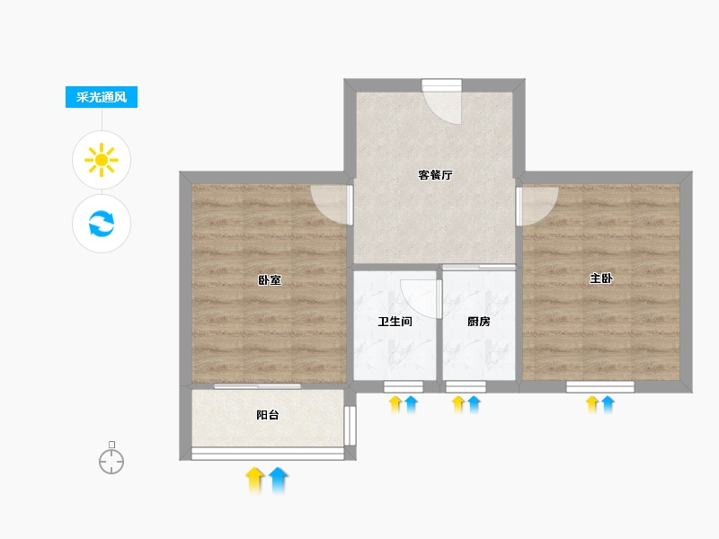 上海-上海市-东礁一村-70.00-户型库-采光通风