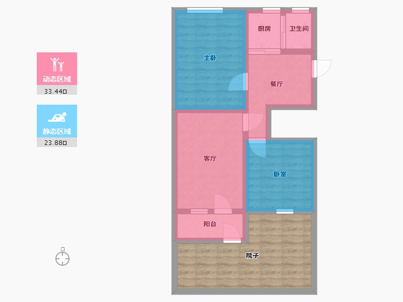 浙江省-杭州市-塘河南村-55.00-户型库-动静分区