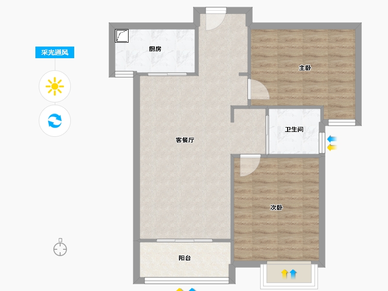 湖北省-武汉市-龙湖春江彼岸-110.00-户型库-采光通风