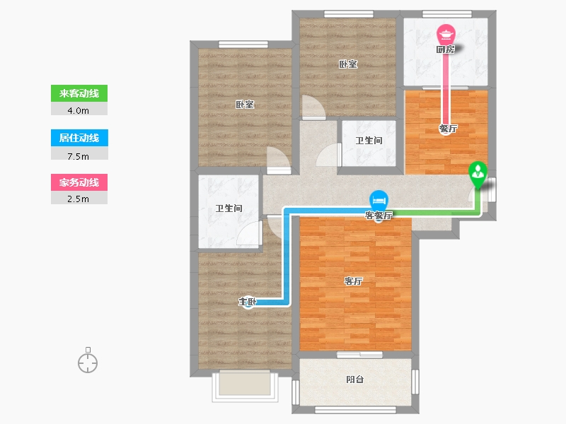 河北省-石家庄市-盛华园-124.00-户型库-动静线