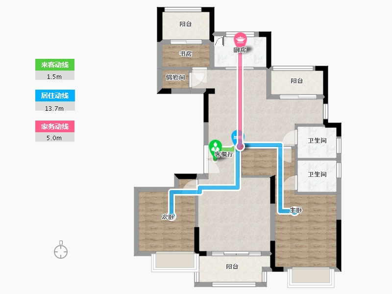 浙江省-嘉兴市-万城·雅苑-100.00-户型库-动静线