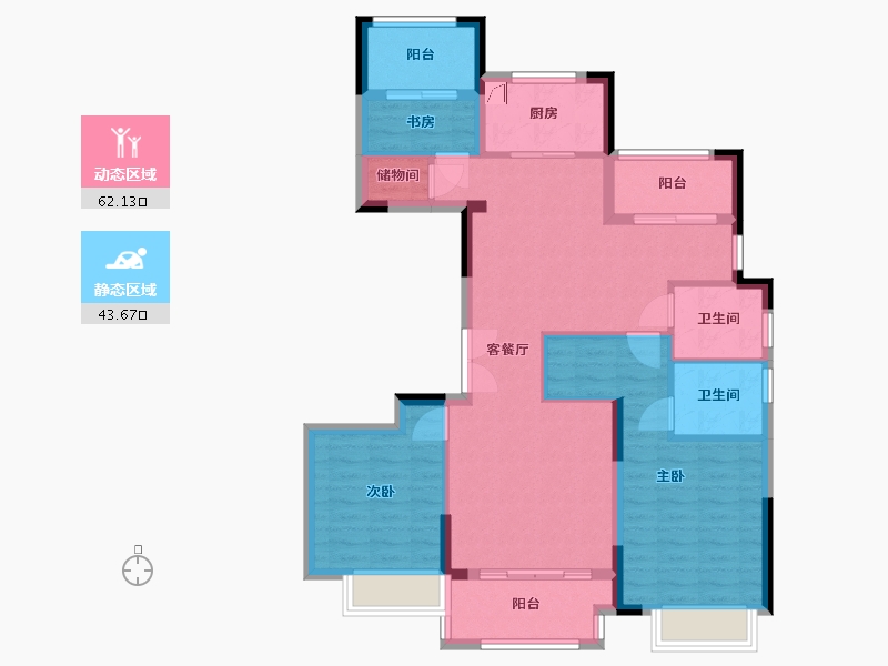 浙江省-嘉兴市-万城·雅苑-100.00-户型库-动静分区