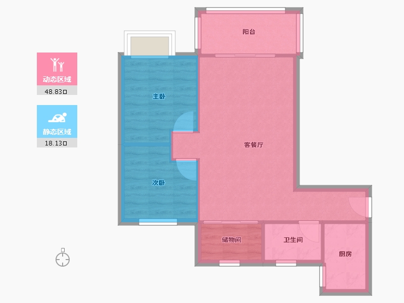 广东省-广州市-顺景-80.64-户型库-动静分区