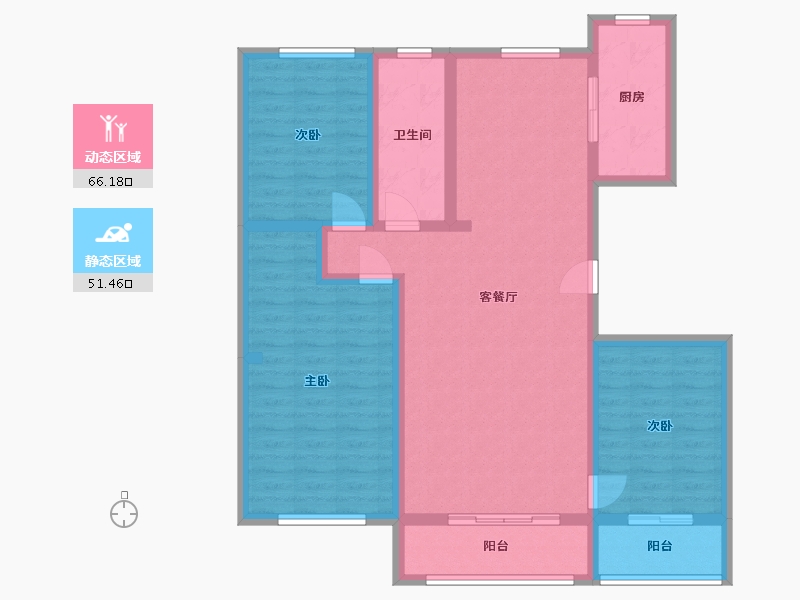 新疆维吾尔自治区-塔城地区-中天世纪城-108.00-户型库-动静分区