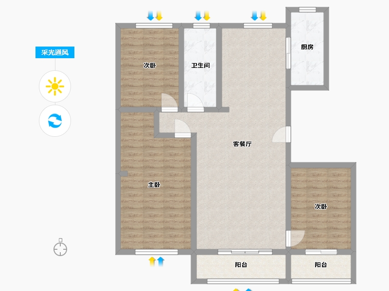 新疆维吾尔自治区-塔城地区-中天世纪城-108.00-户型库-采光通风