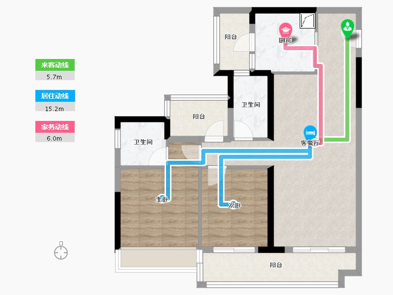 广东省-韶关市-碧桂园太阳城-85.00-户型库-动静线