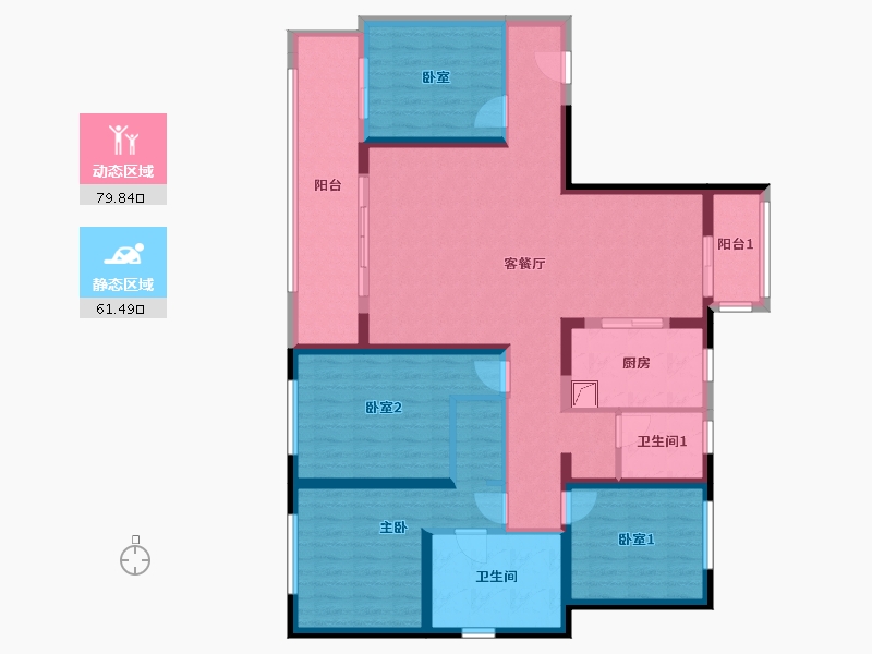 江苏省-无锡市-尊鹏云著-136.00-户型库-动静分区