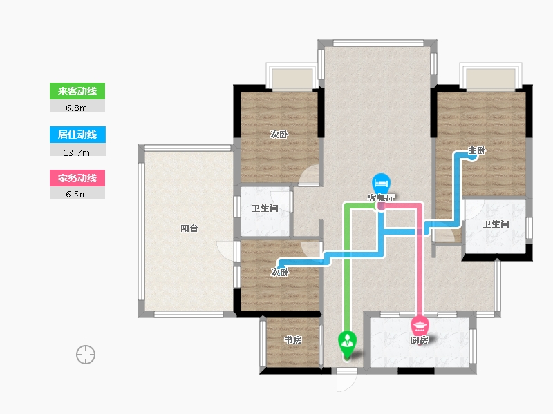 湖南省-长沙市-钱隆世家-99.74-户型库-动静线