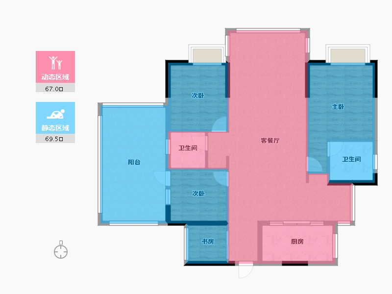 湖南省-长沙市-钱隆世家-99.74-户型库-动静分区