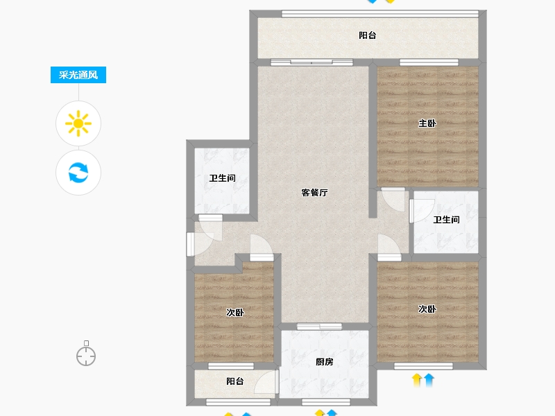 山西省-太原市-万科城市之光-109.00-户型库-采光通风