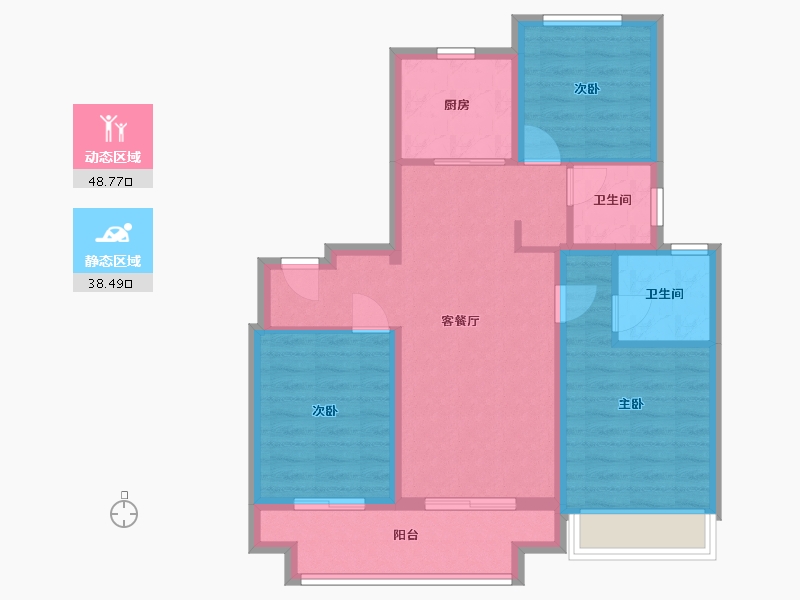 山东省-济南市-绿城春来晓园-90.00-户型库-动静分区