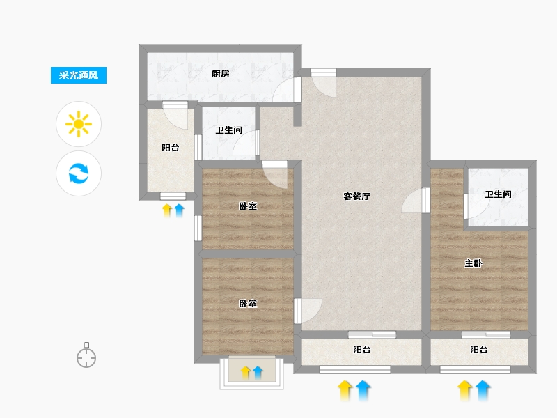 新疆维吾尔自治区-乌鲁木齐市-秦基 上河院-95.00-户型库-采光通风