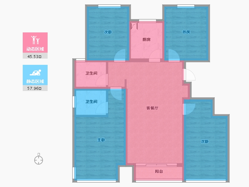 陕西省-榆林市-无名-103.66-户型库-动静分区