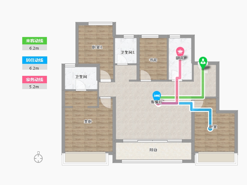 江苏省-无锡市-璞悦滨湖望-108.00-户型库-动静线