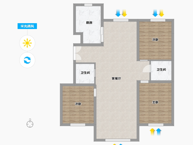 内蒙古自治区-呼伦贝尔市-通福嘉园3期-114.00-户型库-采光通风