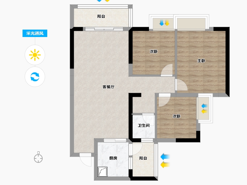 四川省-成都市-昌建.星悦城-89.00-户型库-采光通风