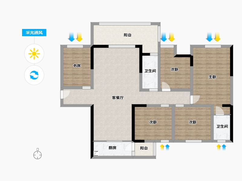 广西壮族自治区-百色市-万冠新天地九期-168.00-户型库-采光通风