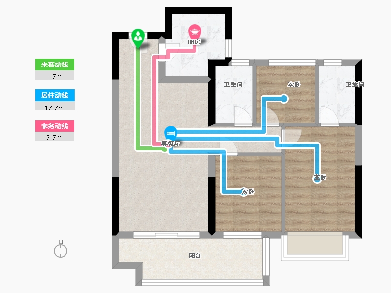 福建省-龙岩市-壹号望郡-66.00-户型库-动静线