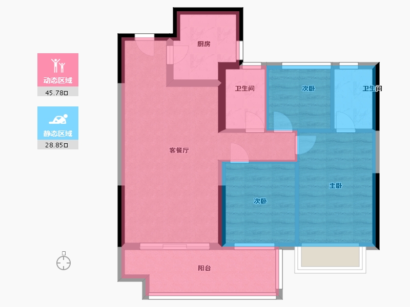 福建省-龙岩市-壹号望郡-66.00-户型库-动静分区