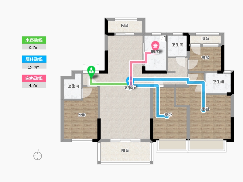 浙江省-丽水市-松溪新语-111.46-户型库-动静线