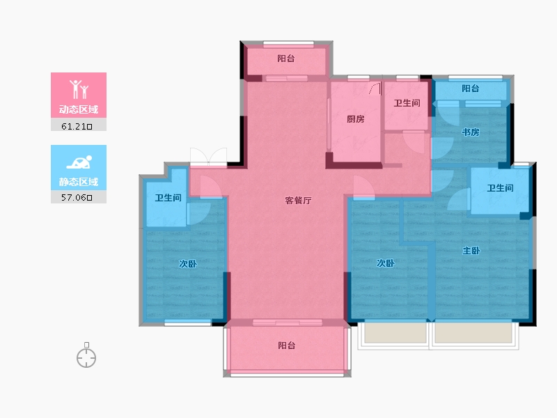 浙江省-丽水市-松溪新语-111.46-户型库-动静分区