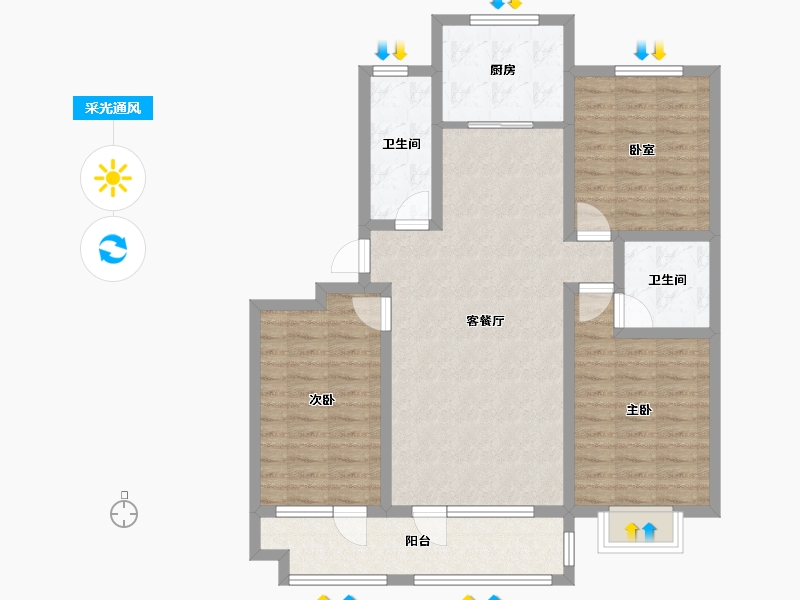 山东省-青岛市-万福祥苑-100.00-户型库-采光通风