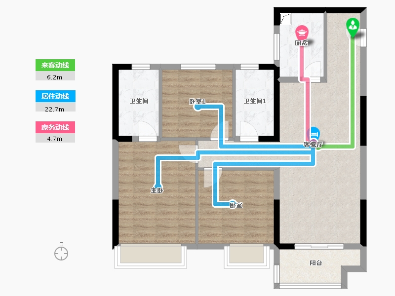 浙江省-嘉兴市-旭辉M梦想城-89.00-户型库-动静线