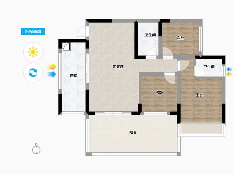 四川省-广安市-凰腾龙玺-62.00-户型库-采光通风