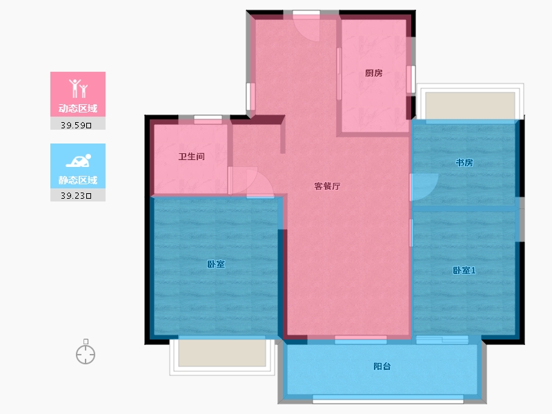 上海-上海市-四季都会月城西-70.75-户型库-动静分区