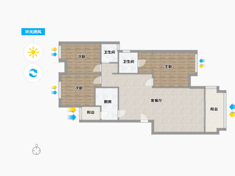 广西壮族自治区-防城港市-龙光阳光海岸-120.00-户型库-采光通风