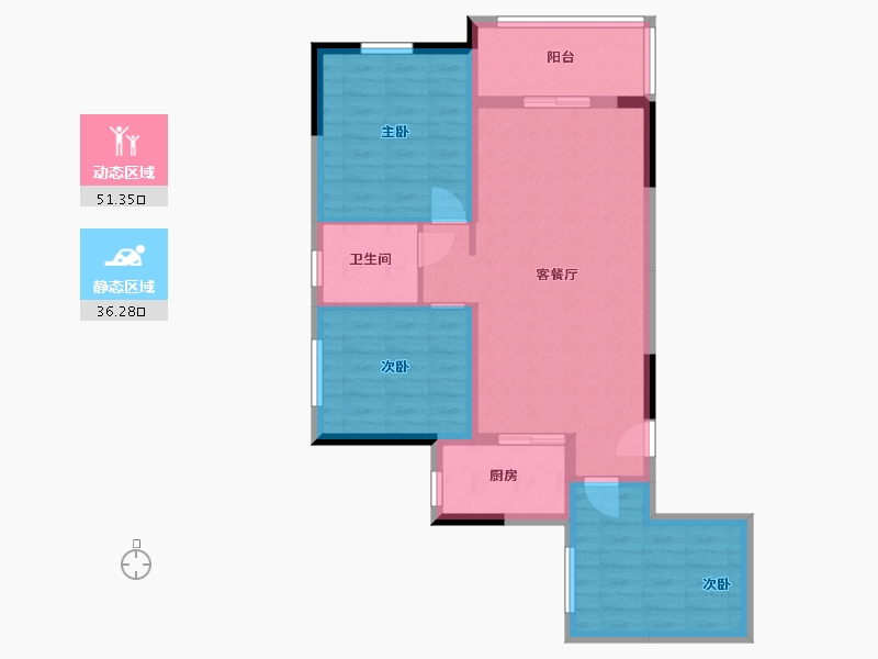 四川省-成都市-瀚城悦府-78.00-户型库-动静分区