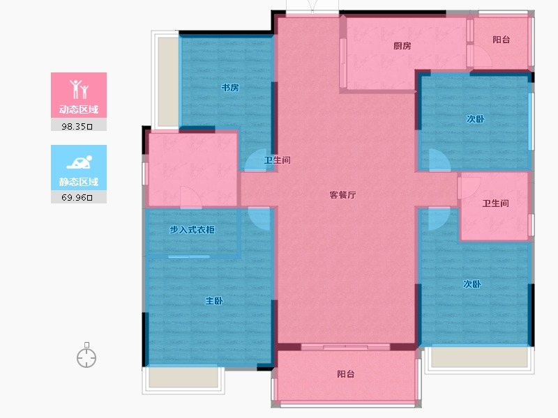 四川省-成都市-人居璟云庭户型图-153.00-户型库-动静分区