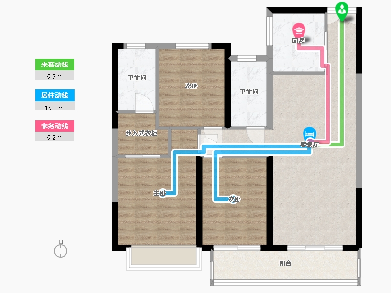 湖北省-恩施土家族苗族自治州-恩施中梁国宾壹号-96.00-户型库-动静线