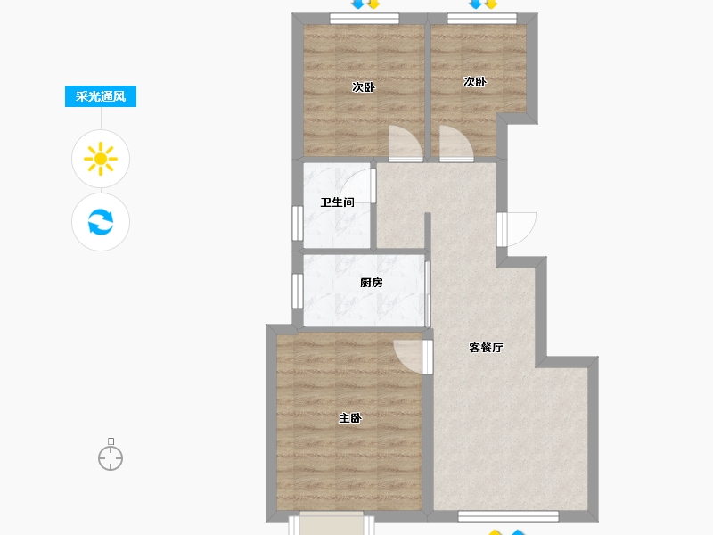 辽宁省-大连市-大华公园世家-77.60-户型库-采光通风