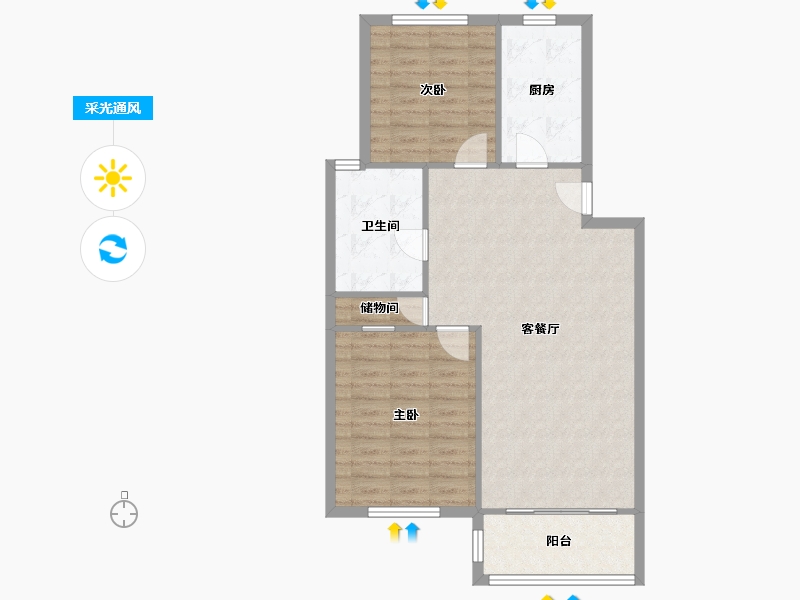 上海-上海市-华梅华苑-65.00-户型库-采光通风