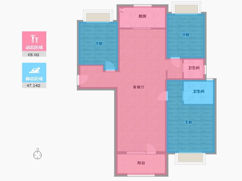 山东省-济宁市-瑞马名门-103.00-户型库-动静分区