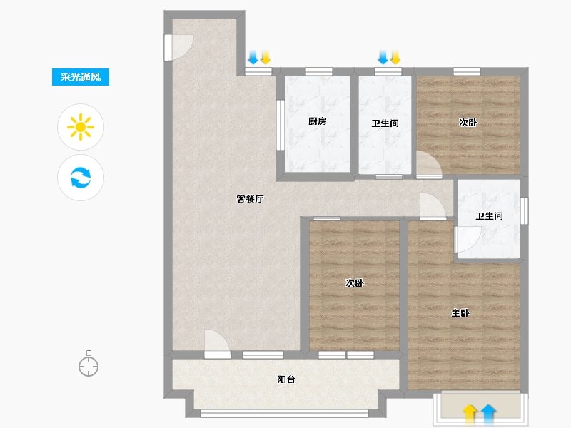 山东省-日照市-金科集美精致-98.60-户型库-采光通风