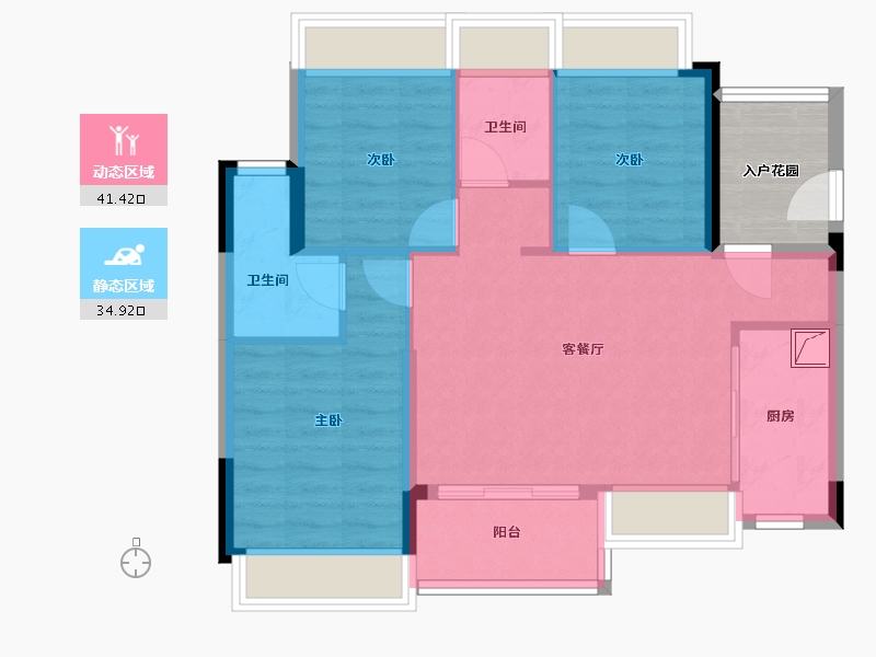 广东省-广州市-天河壹品-73.00-户型库-动静分区