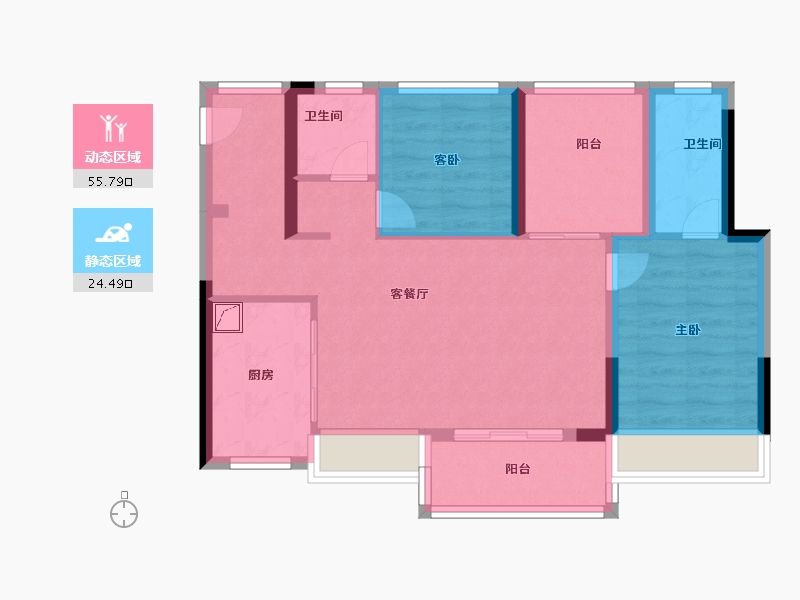 广东省-广州市-佳兆业悦峰-71.02-户型库-动静分区