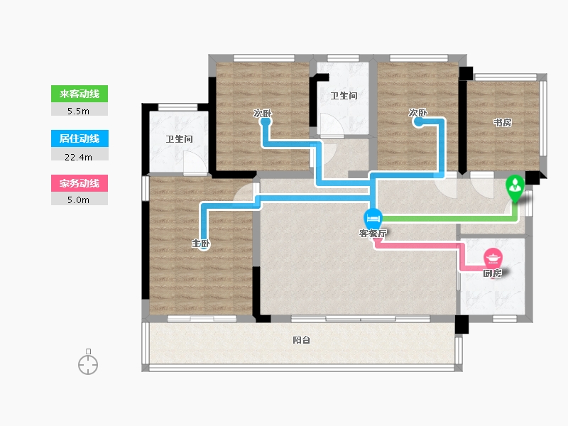 贵州省-贵阳市-当代时光里-108.00-户型库-动静线