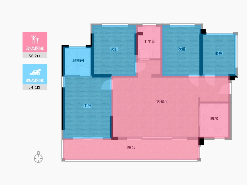 贵州省-贵阳市-当代时光里-108.00-户型库-动静分区