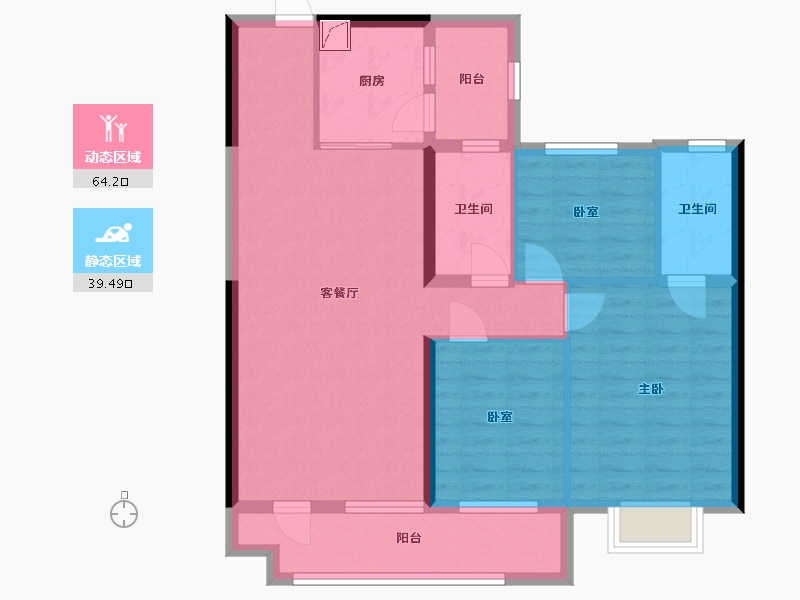 辽宁省-沈阳市-碧桂园·大城印象-100.00-户型库-动静分区