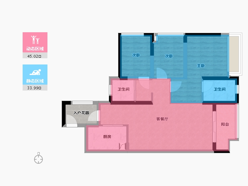 广东省-佛山市-万科金域蓝湾-73.00-户型库-动静分区