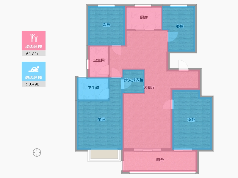 浙江省-湖州市-金都样样红-116.60-户型库-动静分区