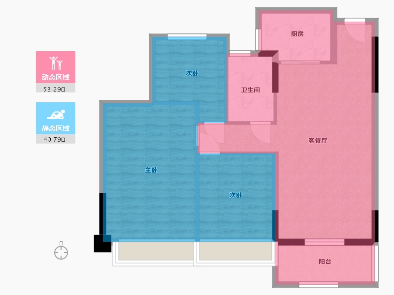 浙江省-湖州市-凯承恒隆府-85.00-户型库-动静分区